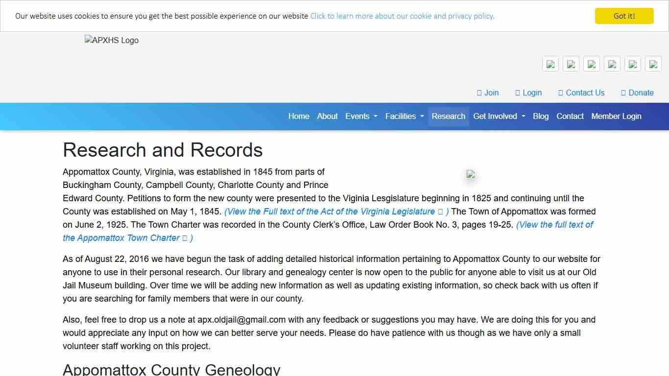 Research & Records | Appomattox Historical Society